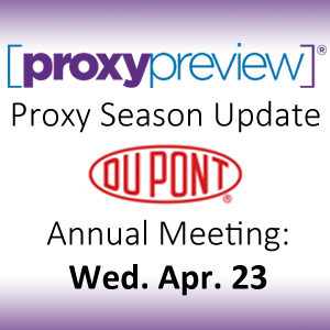 Proxy Season Update: DuPont